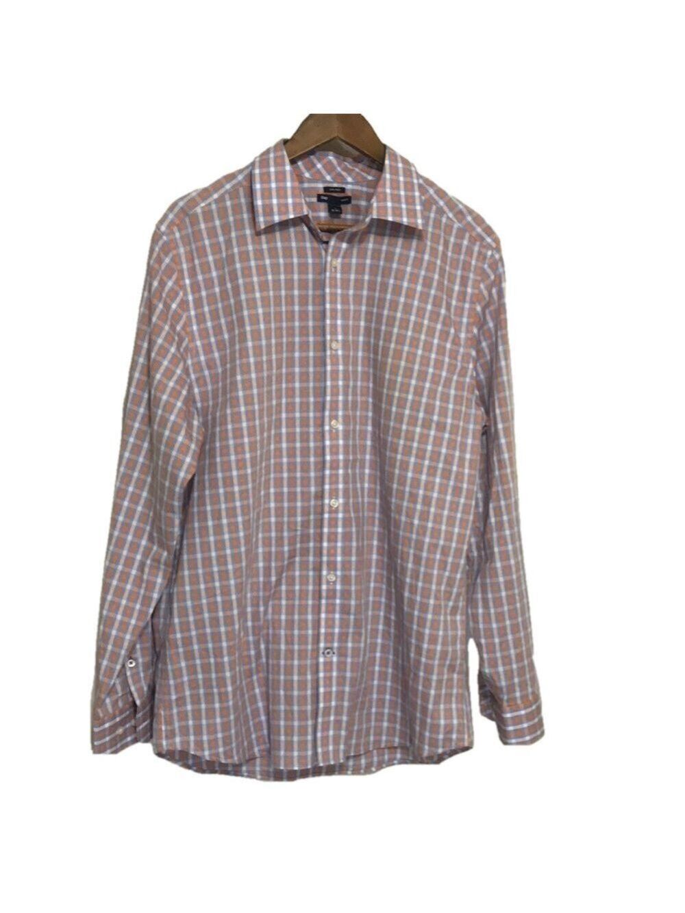 Gap Men’s Long Sleeve Blue Plaid Button Down Shirt Sz Large (16-16.5)